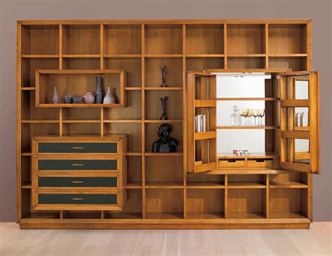 Gio CMP.005 Italian Designer Modular Cherrywood TV Wall Unit Bookcase