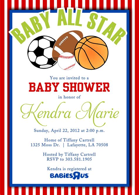 Sports Themed Baby Shower Invitation Templates / Sports Theme Baby Shower Invitations Zazzle ...