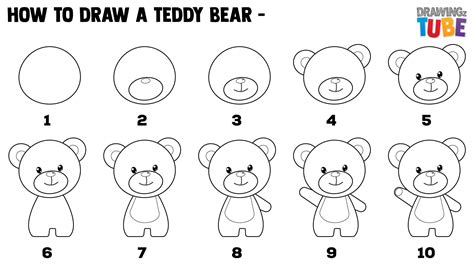 Teddy Bear Drawing Tutorial ~ How To Draw A Teddy Bear | Bodenswasuee