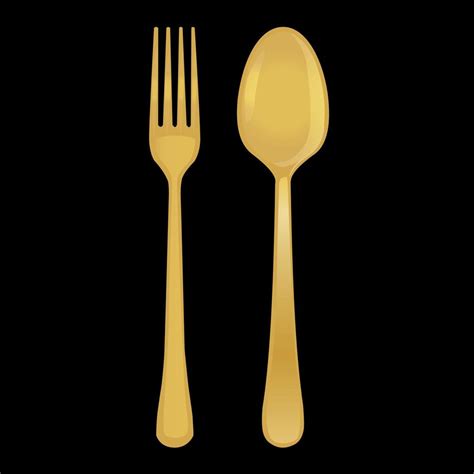 Golden Spoon and Fork 17763146 Vector Art at Vecteezy