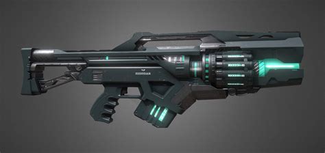 Sci-Fi Automatic Weapon 3D Model by sergey971