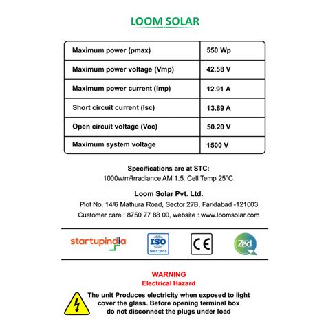 Loom Solar Panel - Shark 550W - Mono Perc, 144 Cells, Half Cut