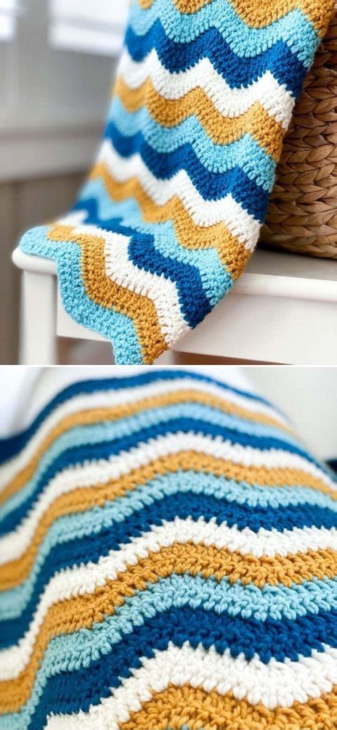 Lovely Ocean Waves Crochet Throws - Pattern Center