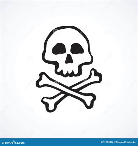 Skull and Bones. Vector Drawing Stock Vector - Illustration of evil ...