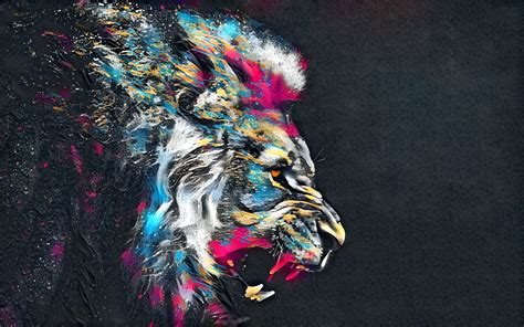 Lion Art Wallpapers on WallpaperDog