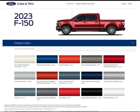 2024 Ford F-150 Colors Chart - Fey Mandie