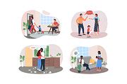 Family breakup vector web banner set | People Illustrations ~ Creative Market