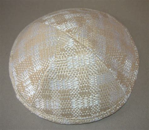 Judaica Off White Cream Kippah Yarmulke Pin Spot 19 cm Israel Jewish Tradition | Jewish ...