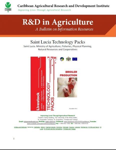 R&D in Agriculture: a bulletin on information resources – Saint Lucia Technology Packs ...