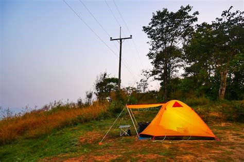 Premium Photo | Camping tent at night in the forest