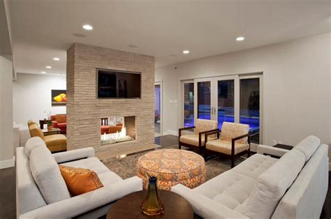 23 Double-Sided Fireplace Designs in the Living Room | Home Design Lover