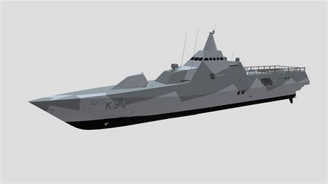 HSwMS Nyköping (K34 Visby-class corvette) - Buy Royalty Free 3D model ...