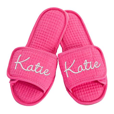 Custom Slippers with Embroidered Name - Personalized Brides