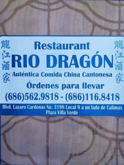 Menu at Restaurant Río Dragon, Mexicali