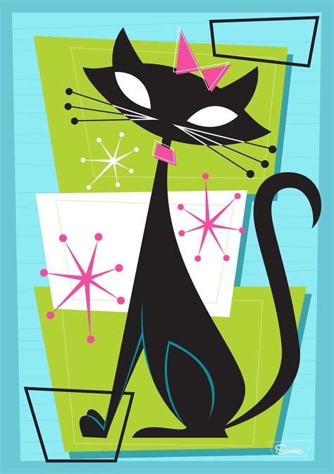 Atomic Princess Kitty 2 | Modern cat art, Retro artwork, Retro art