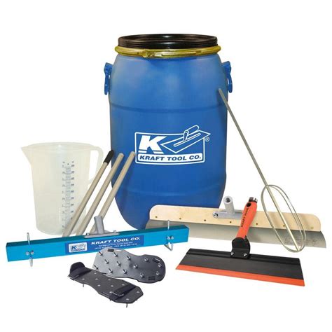 Kraft Tool Co. 7-Piece Self-Leveling Tool Kit with 15 Gal. Mixing ...