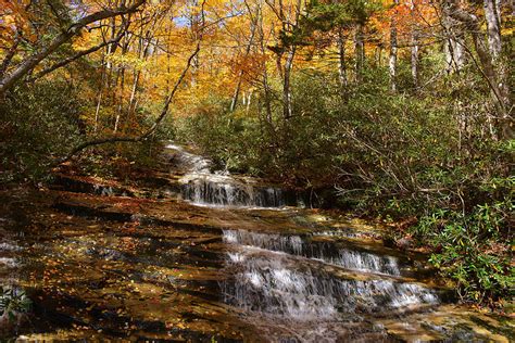 Blue Ridge Mountain Waterfall In Autumn 2 Photograph by Dianne Sherrill