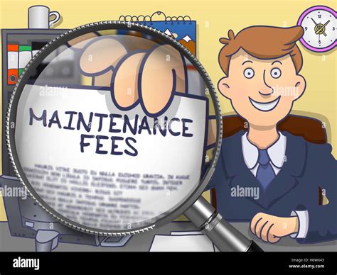 Maintenance Fees through Magnifier. Doodle Design Stock Photo - Alamy