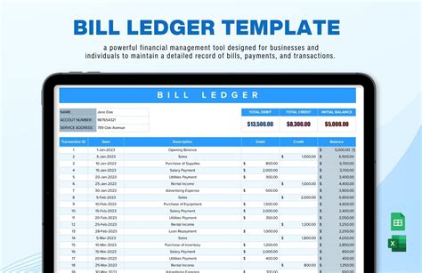 Cash Bill Template in Excel, Google Sheets - Download | Template.net