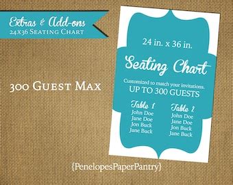 Wedding seating chart large poster table seat assignment
