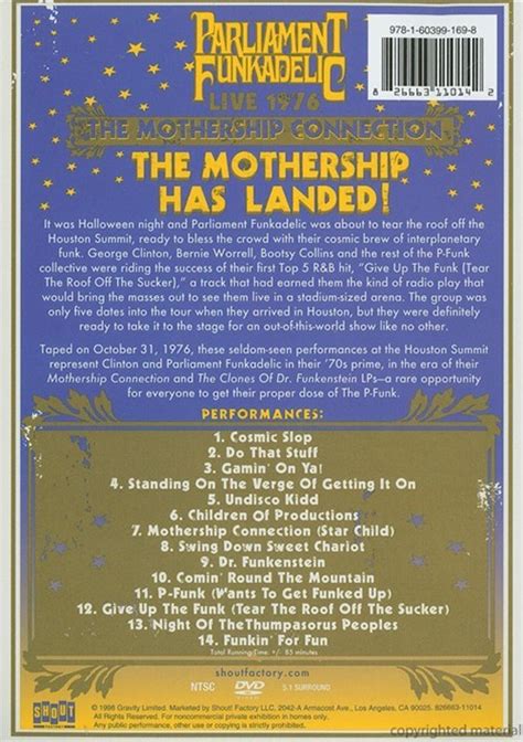 Parliament Funkadelic: Live 1976 - The Mothership Connection (DVD ...