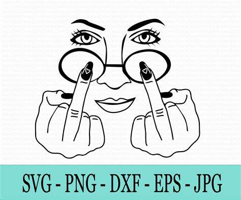 Woman Middle Finger Silhouette With Glasses Svg Girl Power - Etsy