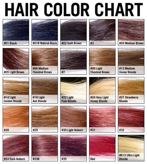 Hair Color Chart - Effy Moom