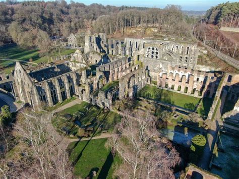 Aerial View of Villers Abbey Ruins Stock Photo - Image of heritage, aerial: 136459020