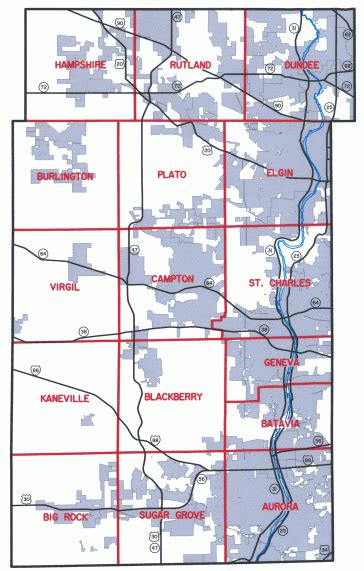 Kane County Map With Cities - Billye Sharleen