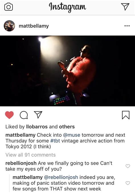 Instagram announcement from Matt! : r/Muse