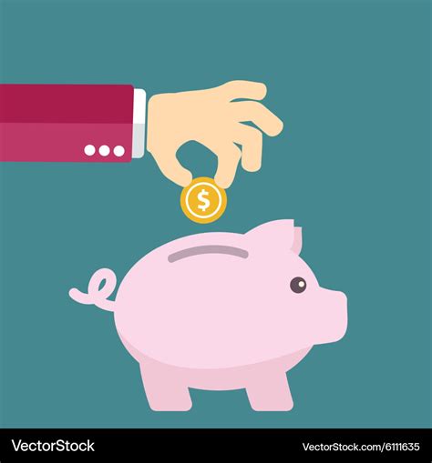 Piggy Money Saving - Piggy Bank Flat Design Saving Money Concept Vector ...