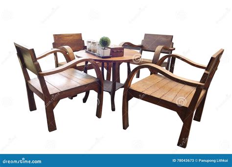 Wooden Furniture Table and Chairs Isolated : Coffee Shop Stock Image - Image of luxury, relax ...