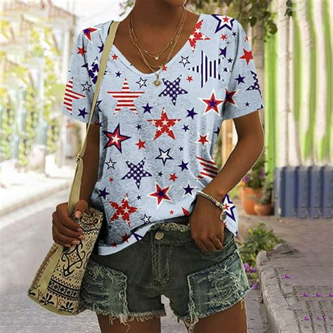 Womens Red White Blue Shirts