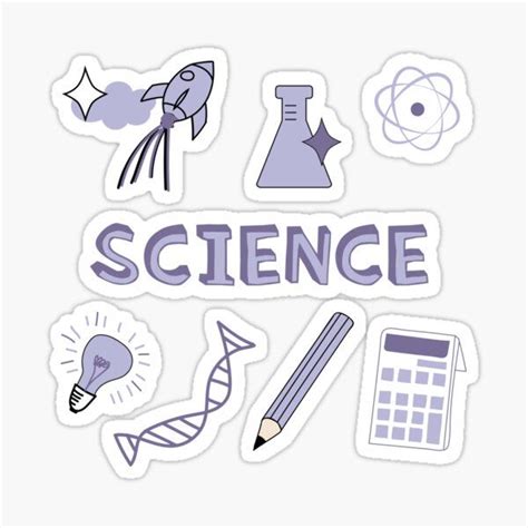 science sticker set on white background