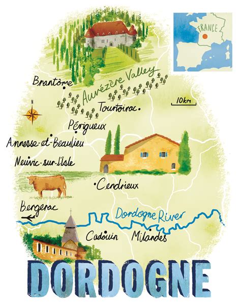 Printable map of dordogne france - hostsign