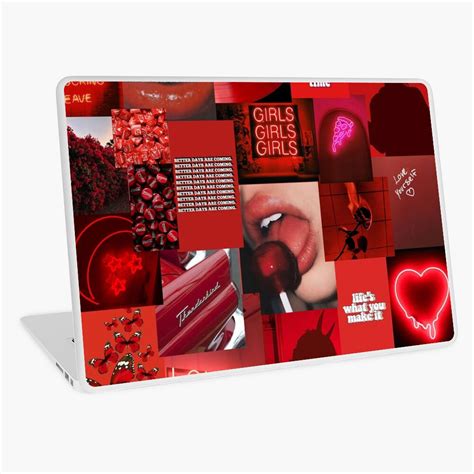 "red aesthetic collage" Laptop Skin for Sale by morgananjos | Redbubble