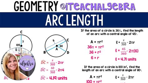 Arc Length Geometry Worksheet