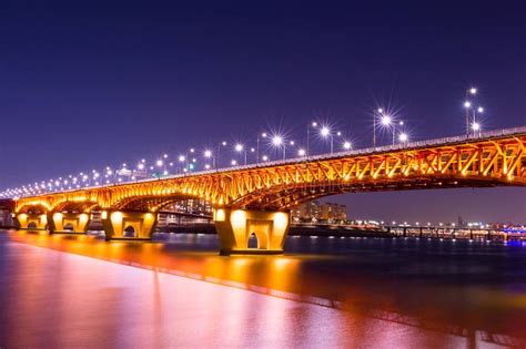 Seongsu bridge in korea. stock photo. Image of cityscape - 64560214