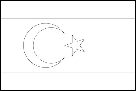 Turkish Republic of Northern Cyprus Flag Colouring Page – Flags Web