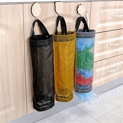 Home Grocery Bag Holder Wall Mount Storage Dispenser Plastic Kitchen ...