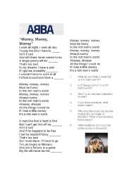 Abba - Money Money Money - ESL worksheet by Joolz