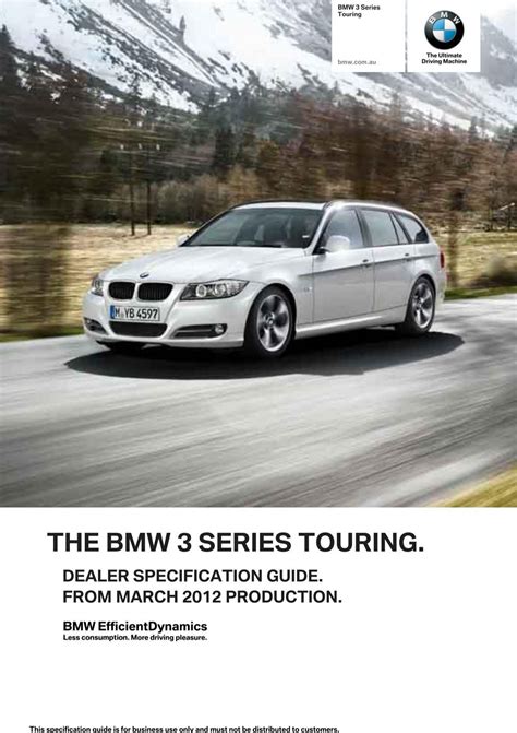 the bmw 3 series touring. dealer specification guide. from march ...