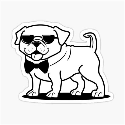 "Pug Wearing Sunglasses" Sticker by designdog | Redbubble