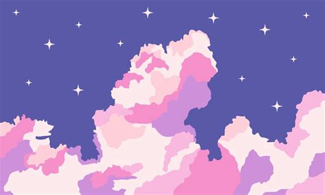 aesthetic anime sky cloud abstract background. Vector sky cloud ...