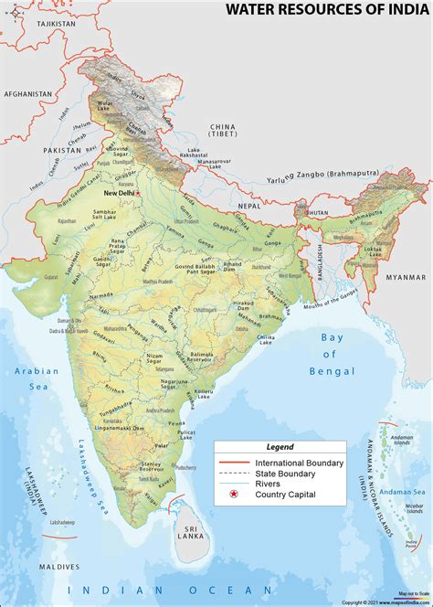 Map Of India Showing Important Water Bodies India Map Geography Map Map | Images and Photos finder