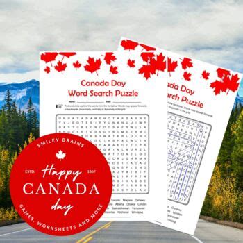 Canada Day Word Search Puzzle - Canada Day Activities - Geography of Canada