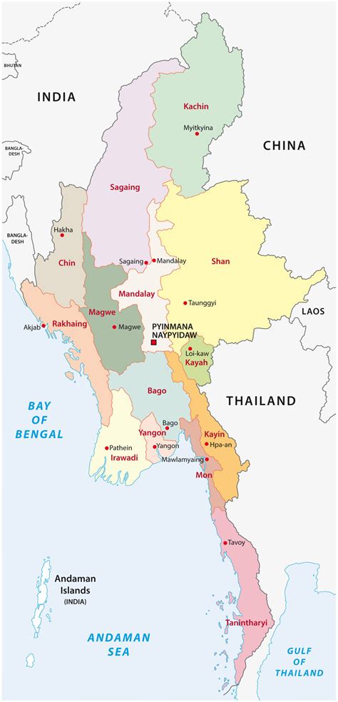 Myanmar Maps and Regions | Mappr
