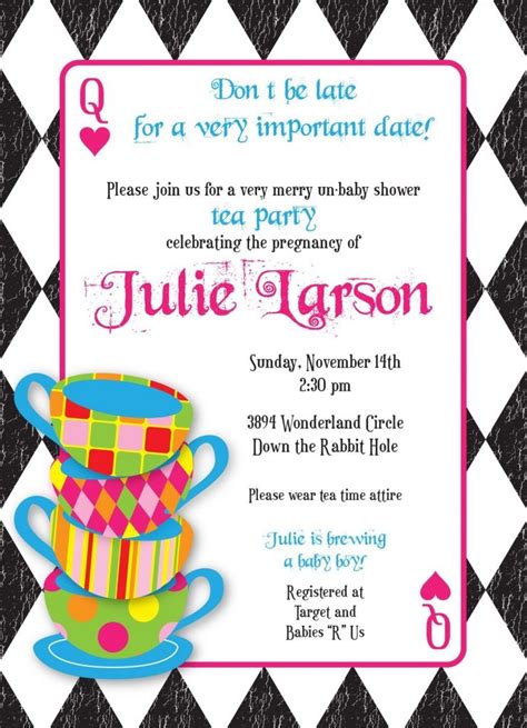 Mad Hatter Tea Party Invitations Templates Free | Mad hatter tea party invitations, Mad hatter ...