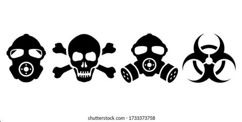 Toxic Danger Vector Icons Set Isolated Stock Vector (Royalty Free ...