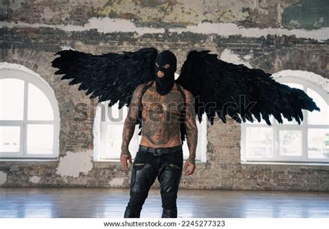 Male Angel Black Wings Black Angel Stock Photo 2245277323 | Shutterstock